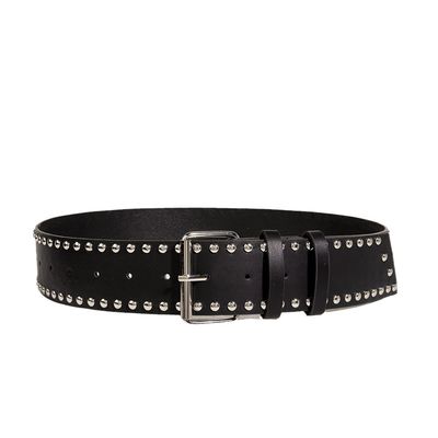 Breedgordel West-Rivet Trend Fashion Punk Gordel met ijzeren gesp en pin bevestiging