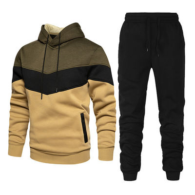 Volwassenen Unisex Hoodies 100% katoen Sweatshirt En Sweatpants Set Solid Dikke Hoodie