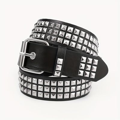Unisex Western Belt met gewone stijl Breedte 2-4cm IJzeren Buckle Rivet Punk Design
