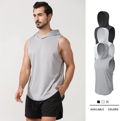 XMAMLON RTS OEM Quick Dry Gym Tank Sleeveless Bodybuilding Hooded Tank Top voor mannen