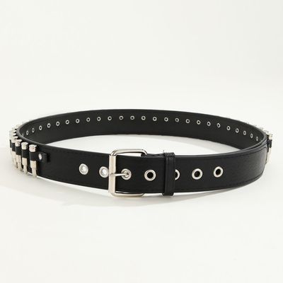 Gewone stijl 2-4 cm Mensen Western Punk Rivet Gordel met gladde Buckle Broek Decoratie