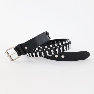 Gewone stijl 2-4 cm Mensen Western Punk Rivet Gordel met gladde Buckle Broek Decoratie