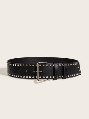 Breedgordel West-Rivet Trend Fashion Punk Gordel met ijzeren gesp en pin bevestiging