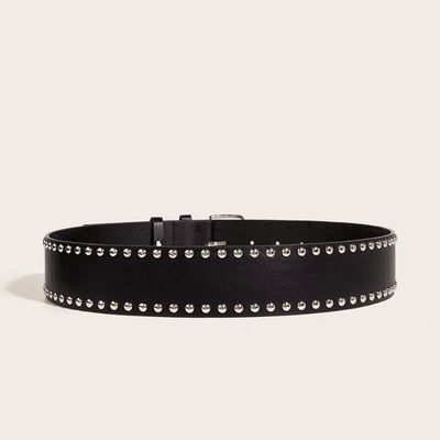 Breedgordel West-Rivet Trend Fashion Punk Gordel met ijzeren gesp en pin bevestiging