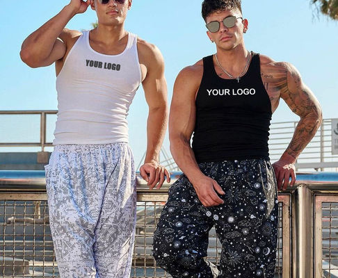 Polyester Digitaal Drukken Man Tank Tops voor XMAMLON RTS OEM Custom Fitness Gym Wear