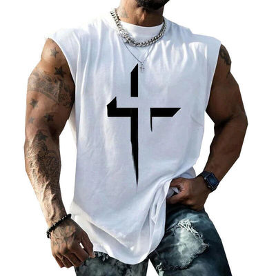 Unisex grafische digitale printer Gym Cut Off mouwloze vest XMAMLON Custom OEM RTS