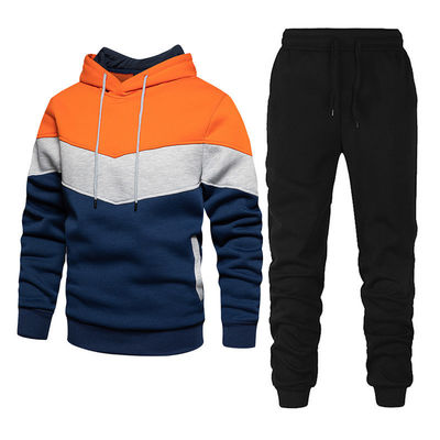 Volwassenen Unisex Hoodies 100% katoen Sweatshirt En Sweatpants Set Solid Dikke Hoodie