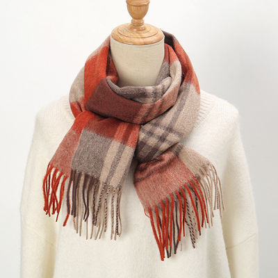 Lange stijl kasjmier nek warmer voor vrouwen in warme Tartan plaid wol uit Maleisië