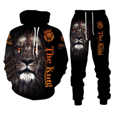 Mensen Hooded Sweater Pak Leeuw Koning 3D Printing Sportkleding Long Sleeve Pak