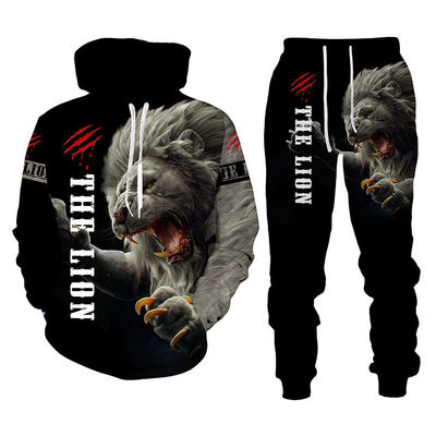 Mensen Hooded Sweater Pak Leeuw Koning 3D Printing Sportkleding Long Sleeve Pak