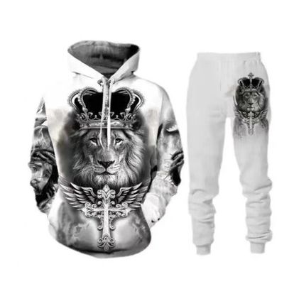 Mensen Hooded Sweater Pak Leeuw Koning 3D Printing Sportkleding Long Sleeve Pak