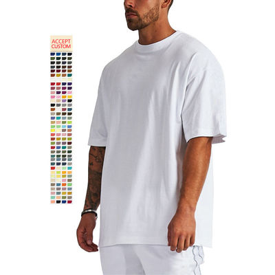 Mensen Custom Heavy 100% Cotton Oversize T-Shirt Blank Mock Neck Heavyweight Multi-color