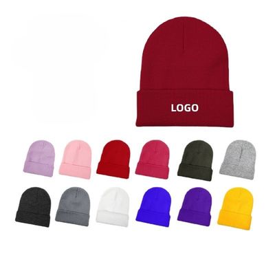 Custom logo borduurwerk Unisex acryl gebreide geboeide pet Warm Winter gebreide hoeden Beanie voor SKI