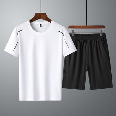 100% polyester mannen sets ademend snel droog jasje T-shirt voor de zomer