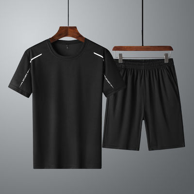 100% polyester mannen sets ademend snel droog jasje T-shirt voor de zomer