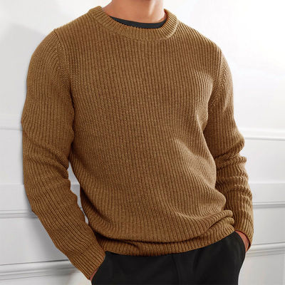 XMAMLON RTS Wintersweater Mensen anti-rimpel gebreide jumper met solide kleurontwerp