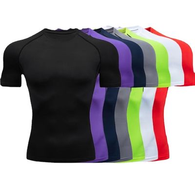 XMAMLON Mensen kortmouw strak T-shirt Perfect voor atletiek compressie training