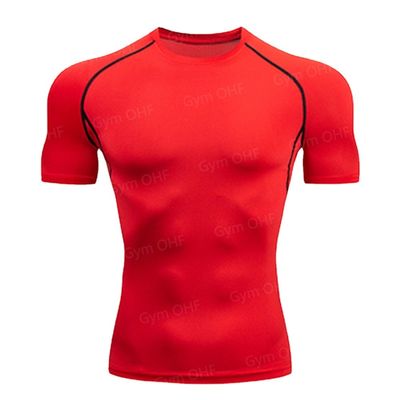 XMAMLON Mensen kortmouw strak T-shirt Perfect voor atletiek compressie training