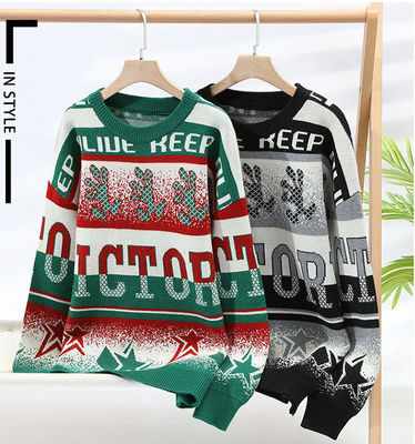 Custom Logo Jacquard Brick Mensen trui in oversize casual stijl voor winter comfort