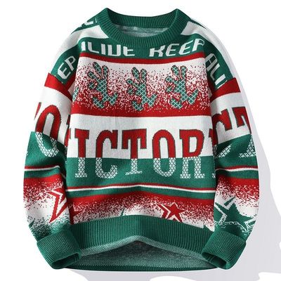 Custom Logo Jacquard Brick Mensen trui in oversize casual stijl voor winter comfort
