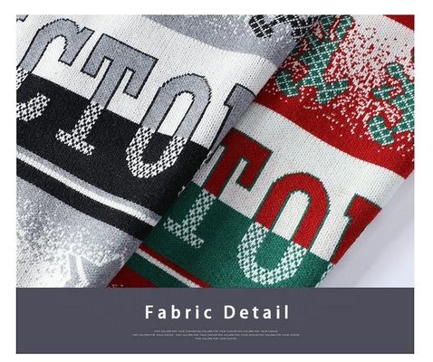 Custom Logo Jacquard Brick Mensen trui in oversize casual stijl voor winter comfort