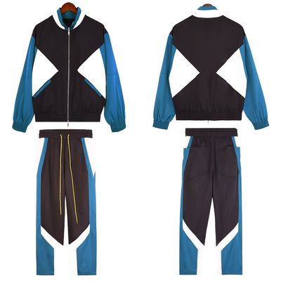 Lente en herfst ademend polyester patchwork straatkleding sportuitrusting voor mannen sets
