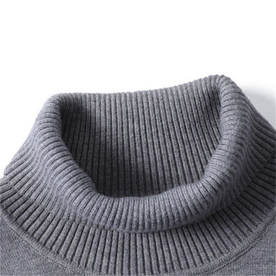 Solid Color Viscose/Cotton Pullover Sweater Slim Fit Turtle Neck voor mannen Casual Wear