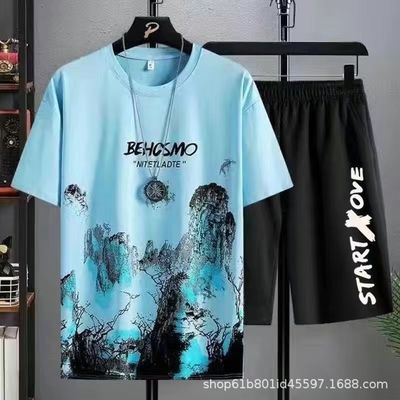 Onmiddelijk Stijlvol Mensen TT-shirt Stijl Zomer Casual Pak met sneldrogende korte broek