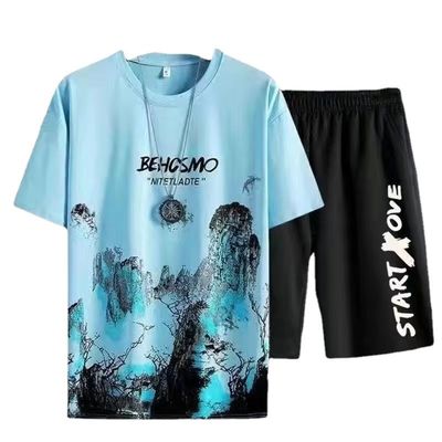 Onmiddelijk Stijlvol Mensen TT-shirt Stijl Zomer Casual Pak met sneldrogende korte broek