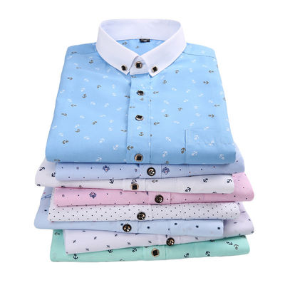 Mensen Slim Plaid Printed Long-Sleeved Shirt 100% Polyester Stof Type en Zipper Closure