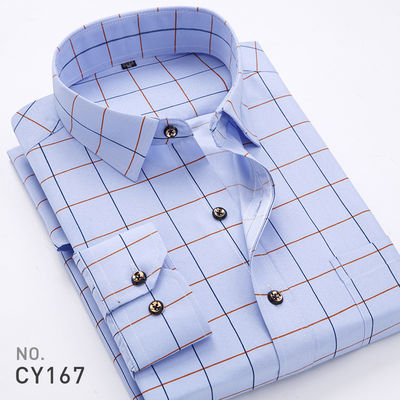Mensen Slim Plaid Printed Long-Sleeved Shirt 100% Polyester Stof Type en Zipper Closure