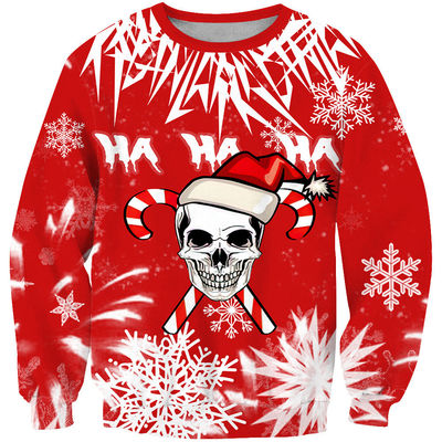 XMAMLON Custom Ronde nek overhemd Casual mannen kleding trui Kerstdruk trui