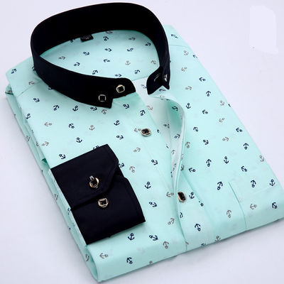 SOURCE Categorie Mensen lange mouwen Hawaiian Shirt Jeugd Flower Print Grote grootte Spot Goods