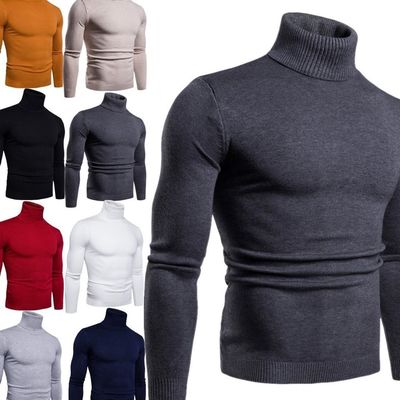 2022 Mensen solide kleur trui met twee lapels en hoge elastische materiaalfunctie