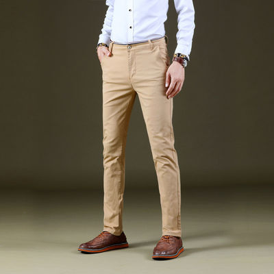 Mannen Four Seasons Stretch Casual broek met Slim Straight Design en licht wassen