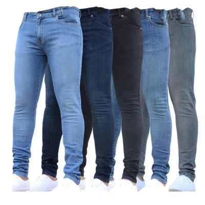 Ondersteuning 7 dagen Voorbeeld bestelling Levertyd Mensen Strakke Jeans Solid Color Denim Pencil Jeans