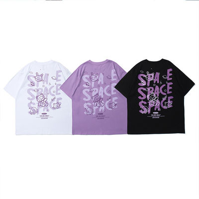 Korte mouw Unisex T-shirt voor mannen Katoenen tekenletter