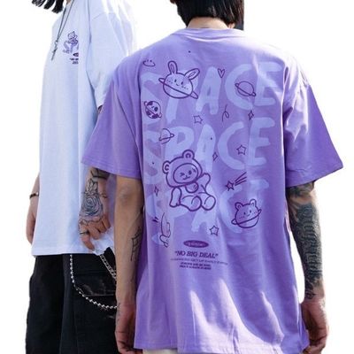Korte mouw Unisex T-shirt voor mannen Katoenen tekenletter