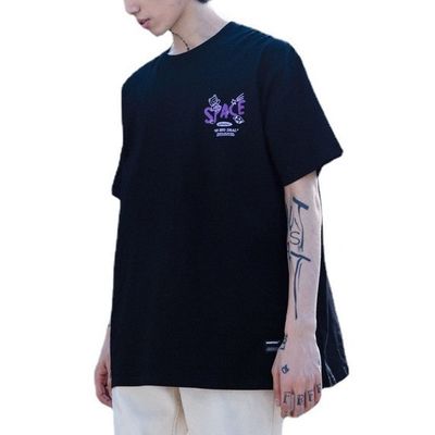 Korte mouw Unisex T-shirt voor mannen Katoenen tekenletter