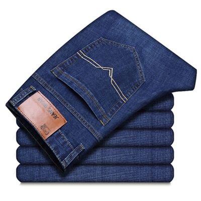 Dikke Stretch Mensen Jeans los rechte buis Hoge taille Plus Size Casual Wash SAND WASH