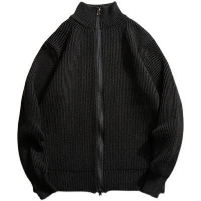 Zipper Cardigan Turtle Neck Men's gebreide trui met 100% polyester in het voorjaar