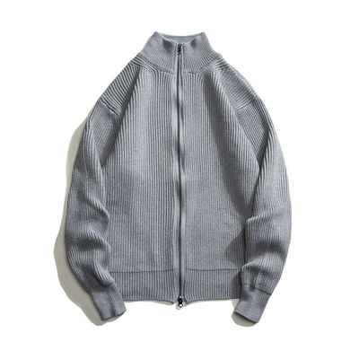 Zipper Cardigan Turtle Neck Men's gebreide trui met 100% polyester in het voorjaar