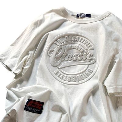 Custom Design Vintage Mensen T-Shirt 3D Puff Print Adembenemend 180 gram Polyestervezel