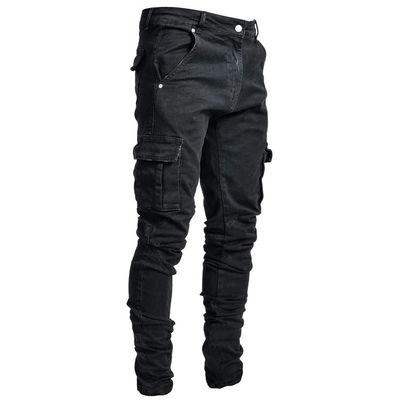 Mensen vracht dunne jeans met zijzakken snelle droge denim broek