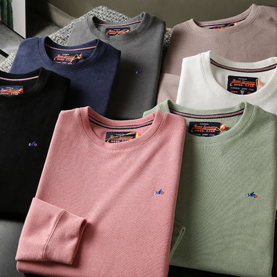 O-neck geborduurde mannen rondboordje trui Terry pullover zonder voering en vakmanschap