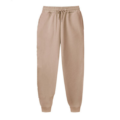 Winterseizoen Custom 220g Solid kleur met bont sweatpants Unisex vrijetijdssport