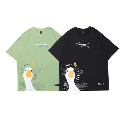 Jeugdpopulairheid 18-24Jaren oud Zomer Cartoon Duck Print Hip Hop Loose Couple T-shirt