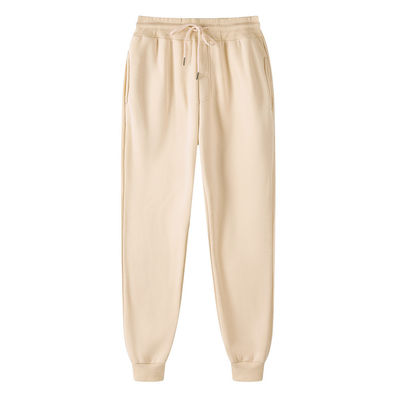 Winterseizoen Custom 220g Solid kleur met bont sweatpants Unisex vrijetijdssport