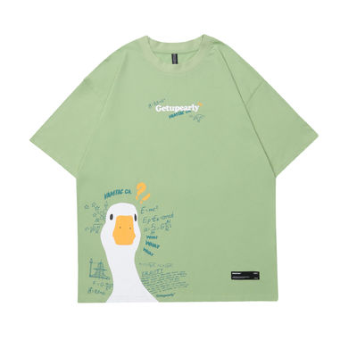 Jeugdpopulairheid 18-24Jaren oud Zomer Cartoon Duck Print Hip Hop Loose Couple T-shirt