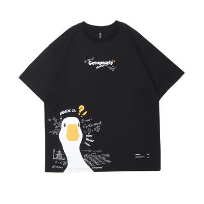 Jeugdpopulairheid 18-24Jaren oud Zomer Cartoon Duck Print Hip Hop Loose Couple T-shirt